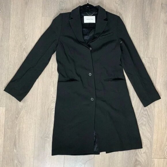 Aritzia Babaton Trent Long Blazer Jacket Black Size 0 - Picture 2 of 10